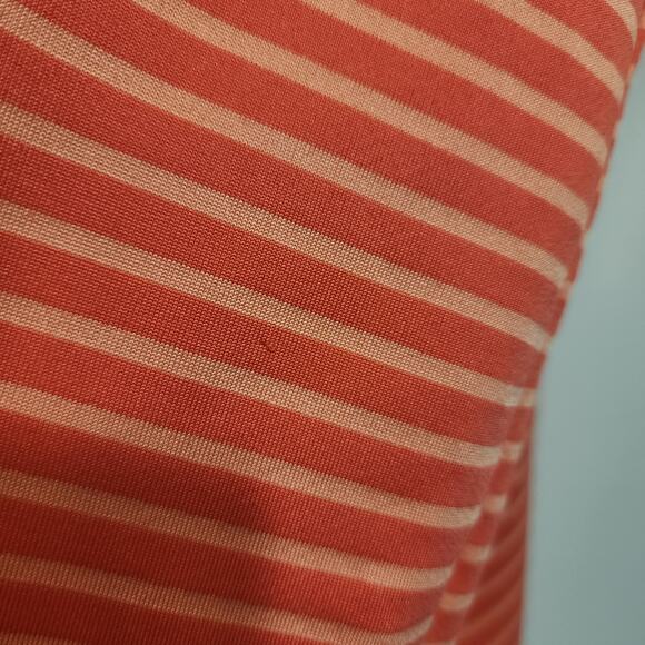 Under Armour short sleeve orange striped congressional polo shirt men's size L - Picture 7 of 12